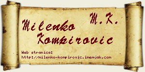 Milenko Kompirović vizit kartica